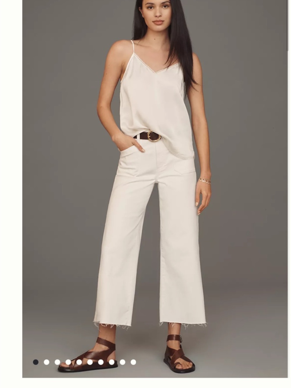 Anthropologie Paige Anessa Utility High Rise Crop Wide Leg Jeans